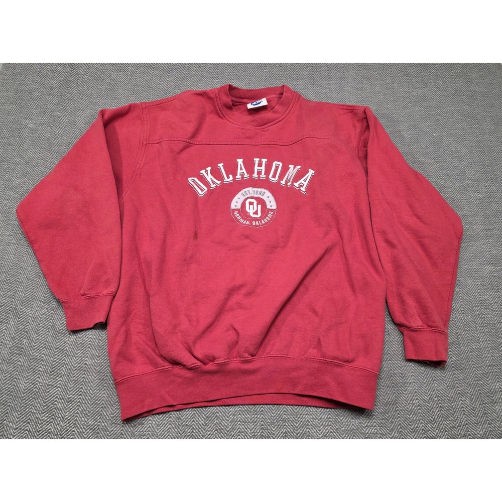 NCAA Oklahoma Sooners Sweatshirt Mens XL Red‎ VF Imagewear Embroidered Crewneck